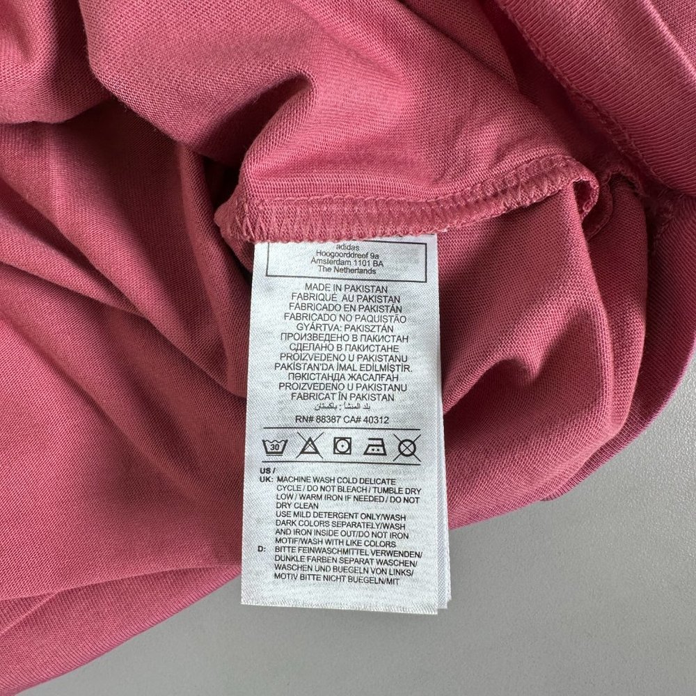 Men's Adidas Pink Trefoil Essentials Tee S - Picture 4 of 5